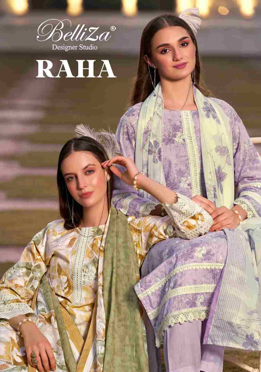 Raha By Belliza 1031-001 To 1031-006 Series Beautiful Suits Colorful Stylish Fancy Casual Wear & Ethnic Wear Pure Jam Cotton Print With Embroidered Dresses At Wholesale Price