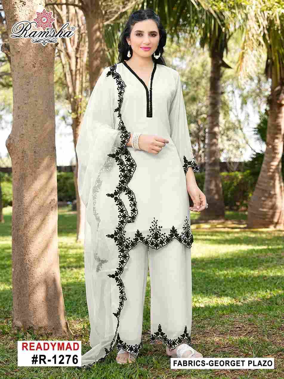 Ramsha Hit Design 1276 By Ramsha Beautiful Pakistani Suits Colorful Stylish Fancy Casual Wear & Ethnic Wear Georgette Embroidered Dresses At Wholesale Price