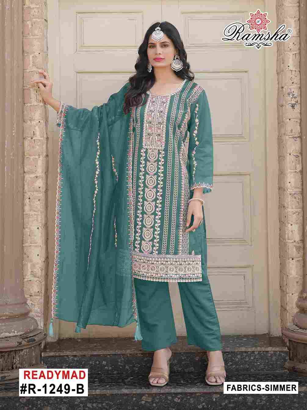 Ramsha 1249 Colours By Ramsha 1249-A To 1249-D Series Designer Pakistani Suits Beautiful Fancy Colorful Stylish Party Wear & Occasional Wear Simmer Embroidered Dresses At Wholesale Price