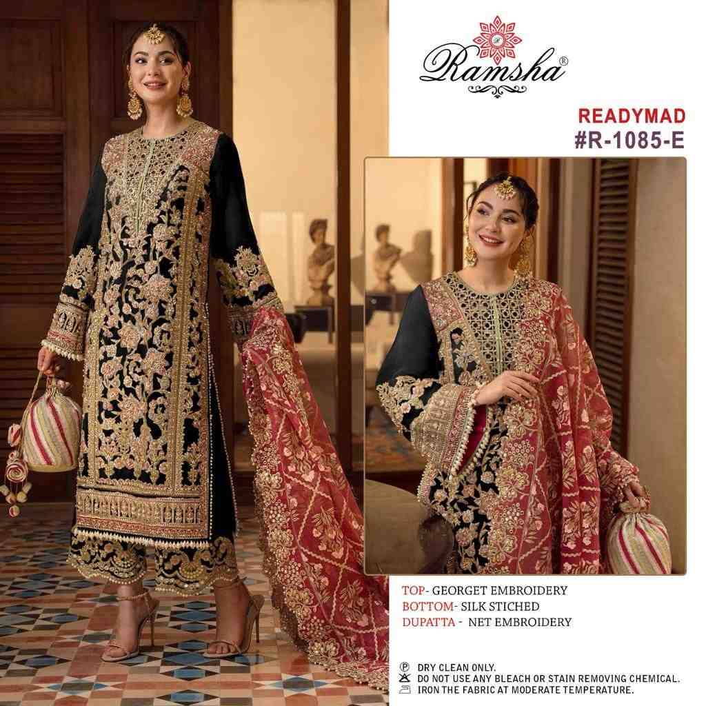 Ramsha Hit Design 1085 By Ramsha 1085-E To 1085-F Series Beautiful Pakistani Suits Colorful Stylish Fancy Casual Wear & Ethnic Wear Georgette Embroidered Dresses At Wholesale Price