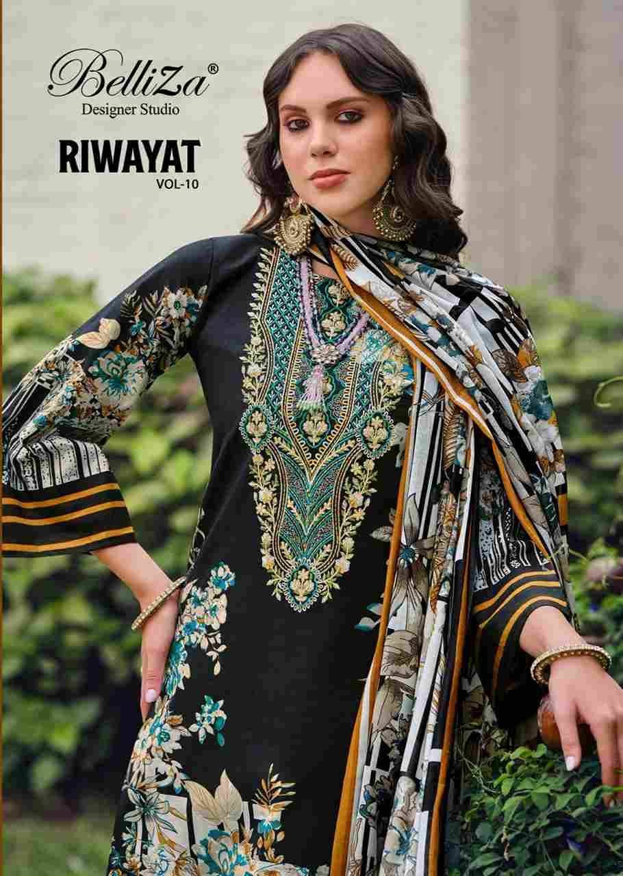 Riwayat Vol-10 By Belliza 1023-001 To 1023-008 Series Beautiful Festive Suits Stylish Fancy Colorful Casual Wear & Ethnic Wear Pure Viscose Rayon Print Dresses At Wholesale Price