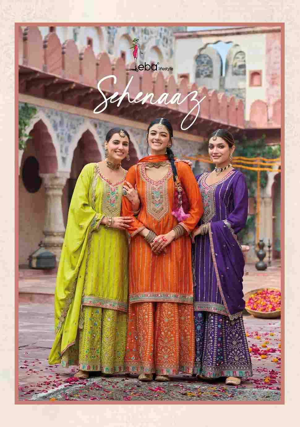 Sehenaaz By Eba Lifestyle 1793 To 1796 Series Beautiful Sharara Suits Colorful Stylish Fancy Casual Wear & Ethnic Wear Chinnon Embroidery Dresses At Wholesale Price