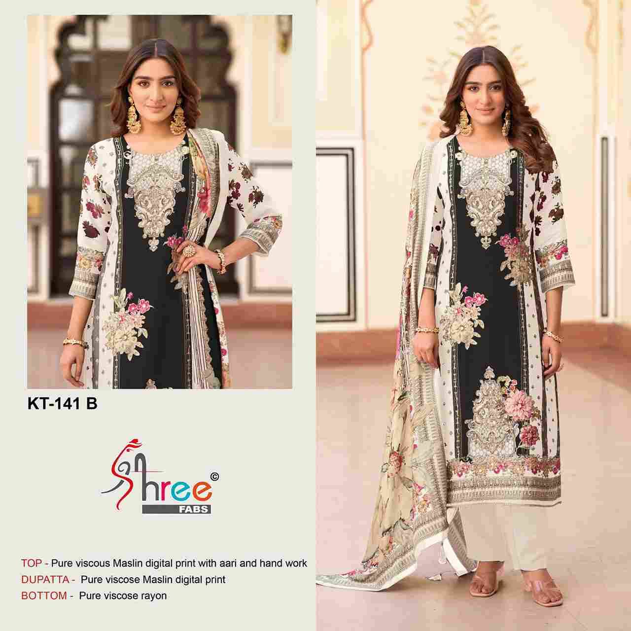 Shree Fabs Hit Design KT-141 Colours By Shree Fabs KT-141-A To KT-141-B Series Designer Pakistani Suits Beautiful Fancy Stylish Colorful Party Wear & Occasional Wear Pure Viscose Muslin Embroidery Dresses At Wholesale Price