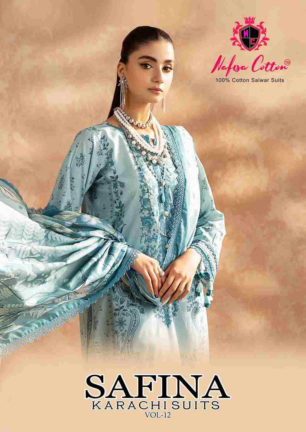 Safina Vol-12 By Nafisa Cotton 12001 To 12006 Series Beautiful Festive Suits Colorful Stylish Fancy Casual Wear & Ethnic Wear Pure Cotton Embroidered Dresses At Wholesale Price