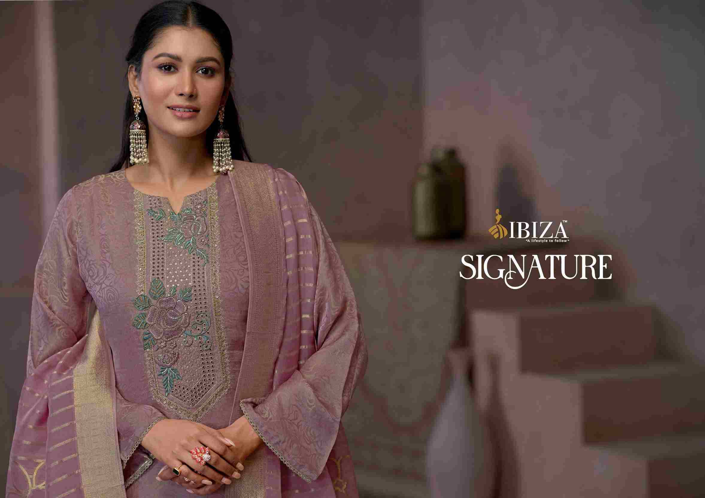 Signature by Ibiza 1751 To 1754 Series Beautiful Stylish Festive Suits Fancy Colorful Casual Wear & Ethnic Wear & Ready To Wear Pure Satin Silk Jacquard Dresses At Wholesale Price