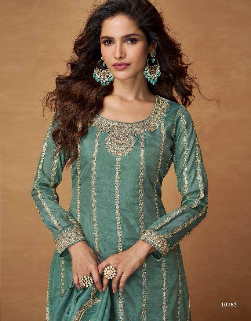 Saumya By Aashirwad Creation 10180 To 10182 Series Beautiful Suits Colorful Stylish Fancy Casual Wear & Ethnic Wear Organza Simar Silk Dresses At Wholesale Price