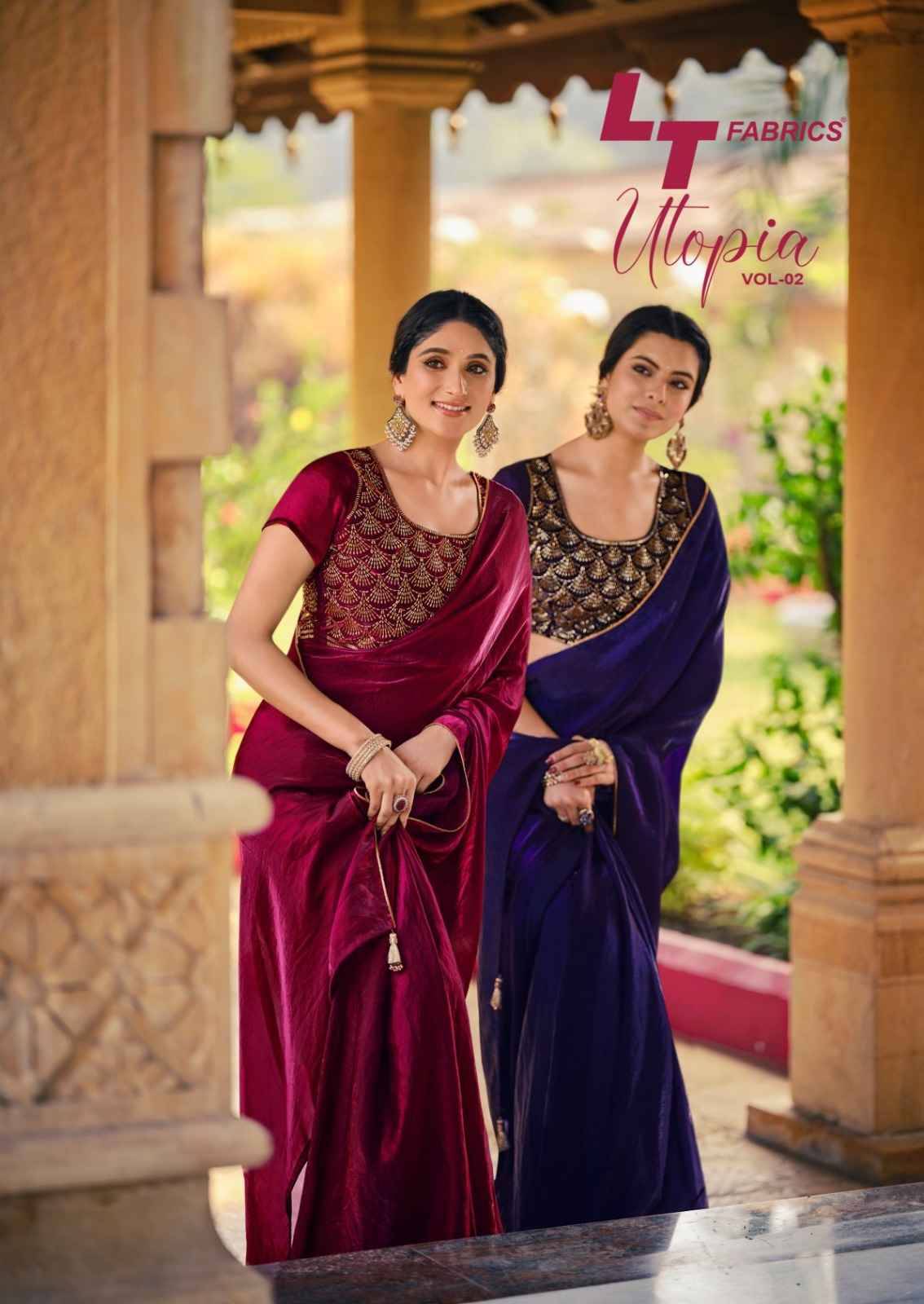 Utopia Vol-2 By Lt Fabrics 201 To 206 Series Indian Traditional Wear Collection Beautiful Stylish Fancy Colorful Party Wear & Occasional Wear Nc Malai Silk Sarees At Wholesale Price