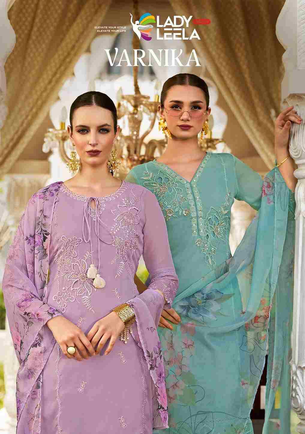 Varnika By Lady Leela 1001 To 1006 Series Designer Festive Suits Collection Beautiful Stylish Fancy Colorful Party Wear & Occasional Wear Organza Dresses At Wholesale Price