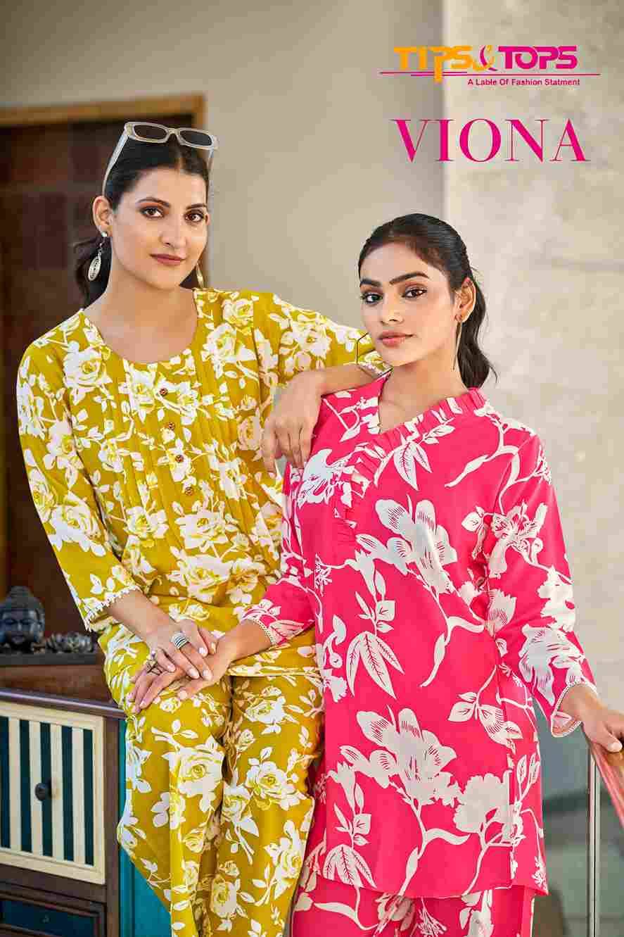 Viona By Tips And Tops 1001 To 1006 Series Designer Stylish Fancy Colorful Beautiful Party Wear & Ethnic Wear Collection Rayon Print Co-Ords At Wholesale Price