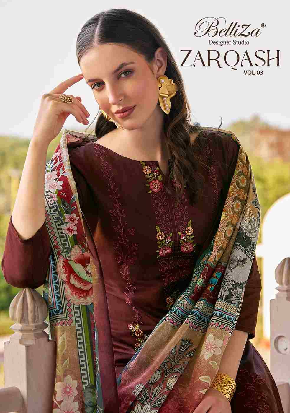 Zarqash Vol-3 By Belliza 1040-001 To 1040-006 Series Beautiful Festive Suits Stylish Fancy Colorful Casual Wear & Ethnic Wear Pure Jam Print Dresses At Wholesale Price