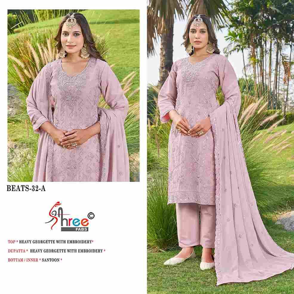 Beats-32 Colours By Shree Fabs 32 To 32-C Series Beautiful Pakistani Suits Stylish Fancy Colorful Party Wear & Occasional Wear Heavy Georgette Embroidered Dresses At Wholesale Price