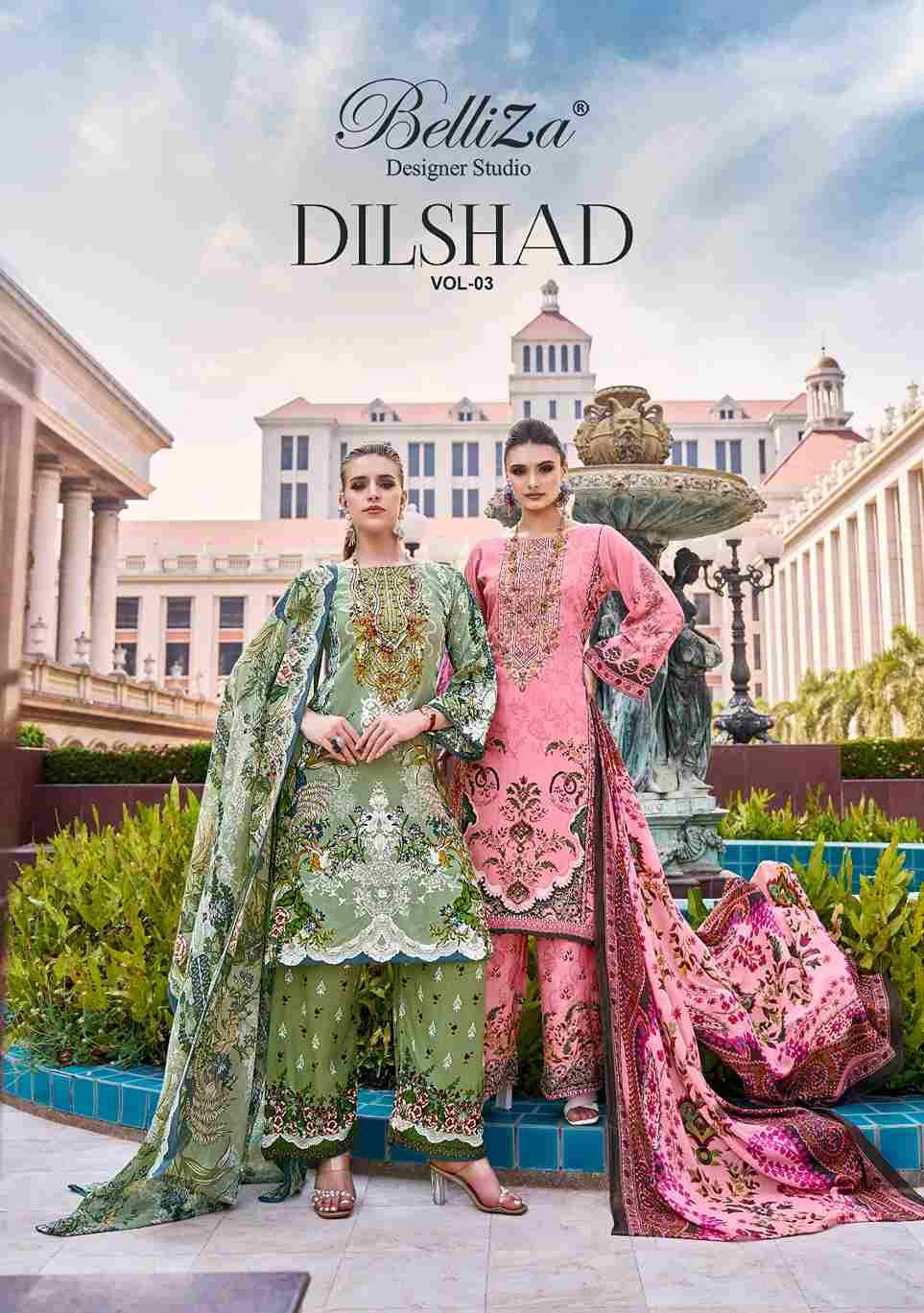 Dilshad Vol-3 By Belliza 800-001 To 800-008 Series Beautiful Festive Suits Stylish Fancy Colorful Casual Wear & Ethnic Wear Pure Viscose Rayon Print Dresses At Wholesale Price