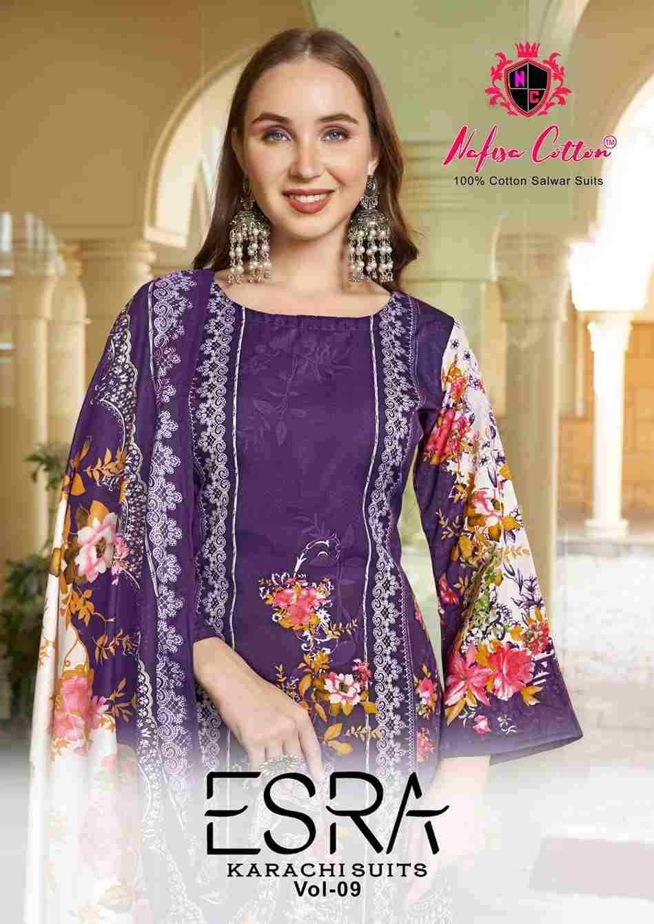 Esra Vol-9 By Nafisa Cotton 9001 To 9006 Series Beautiful Stylish Festive Suits Fancy Colorful Casual Wear & Ethnic Wear & Ready To Wear Pure Soft Cotton Dresses At Wholesale Price
