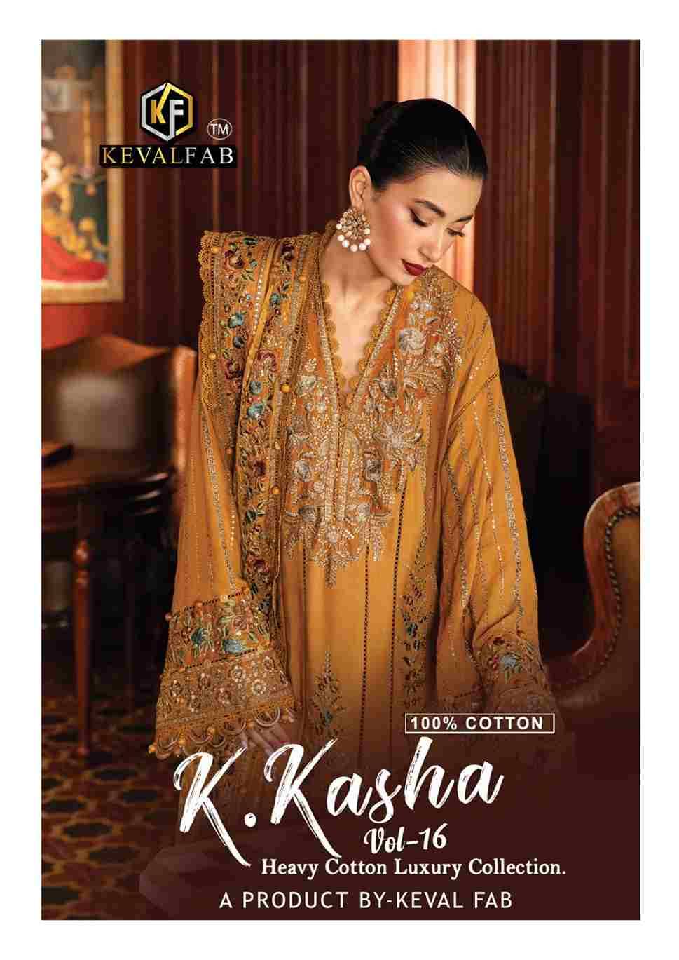 K.Kasha Vol-16 By Keval Fab 16001 To 16006 Series Beautiful Festive Suits Stylish Fancy Colorful Casual Wear & Ethnic Wear Heavy Pure Cotton Print Dresses At Wholesale Price