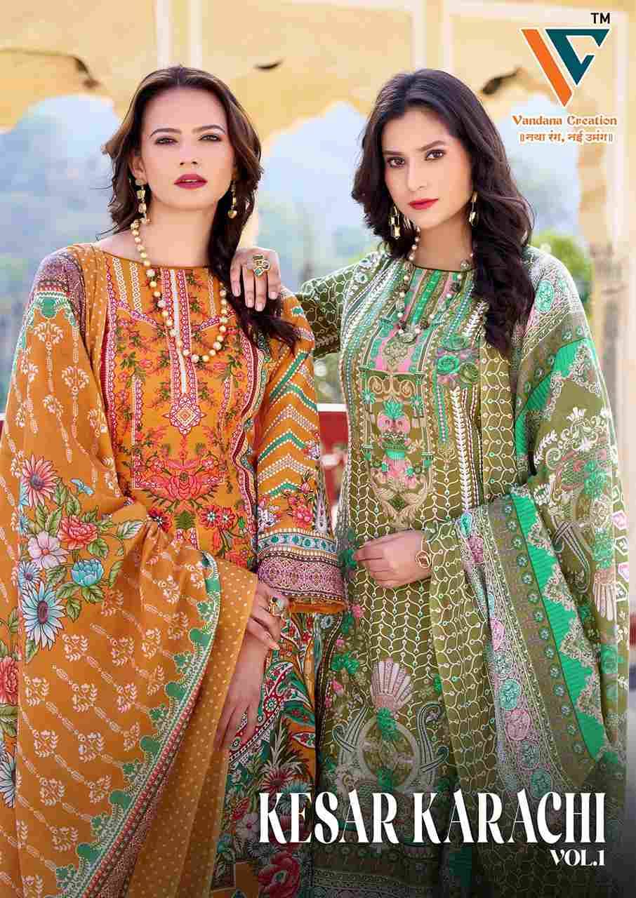 Kesar Karachi Vol-01 By Vandana Creation 1001 To 1008 Series Beautiful Festive Suits Stylish Fancy Colorful Casual Wear & Ethnic Wear Lawn Cotton Print Dresses At Wholesale Price