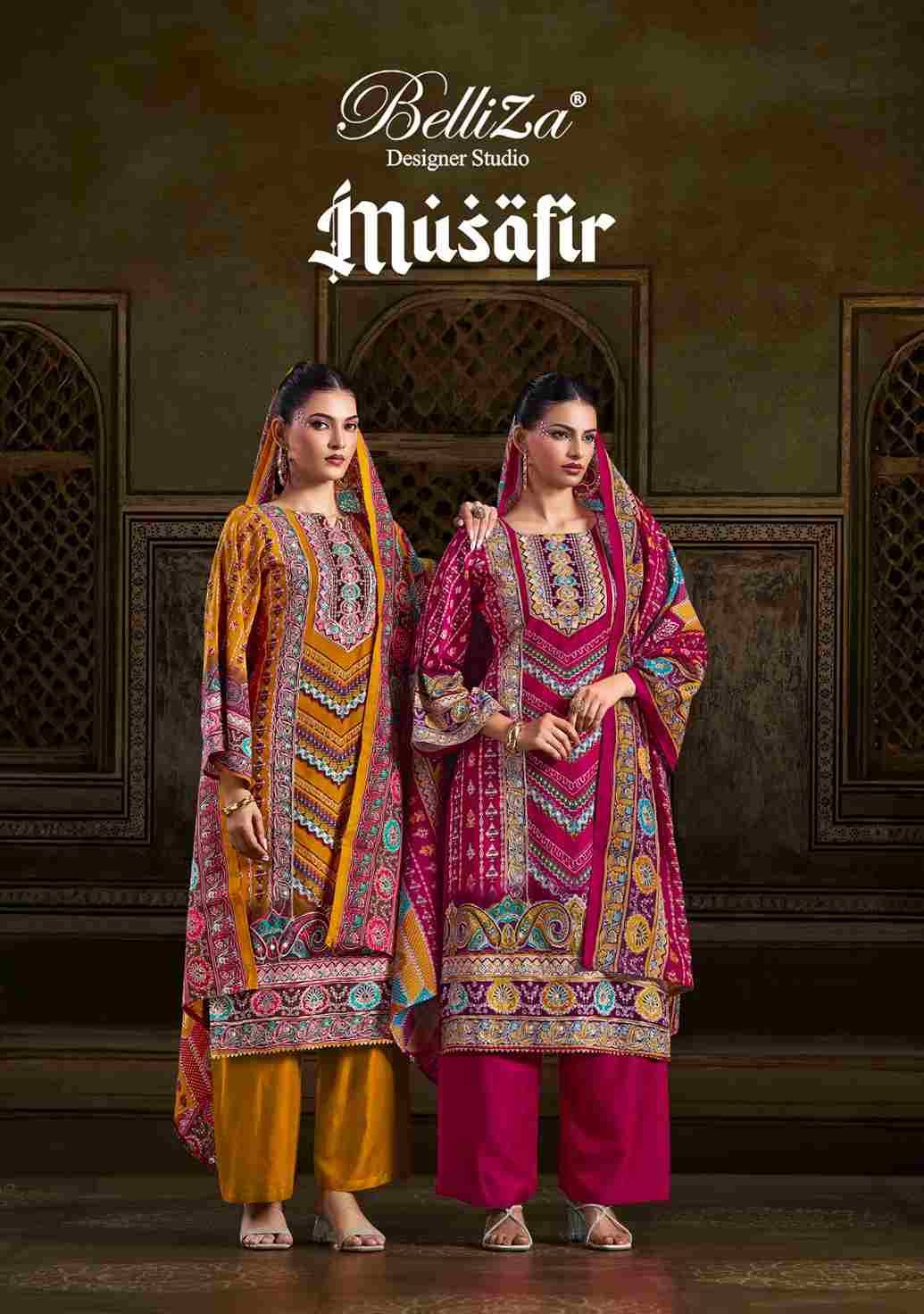 Musafir By Belliza 1042-001 To 1042-006 Series Beautiful Festive Suits Colorful Stylish Fancy Casual Wear & Ethnic Wear Pure Viscose Rayon Print Dresses At Wholesale Price