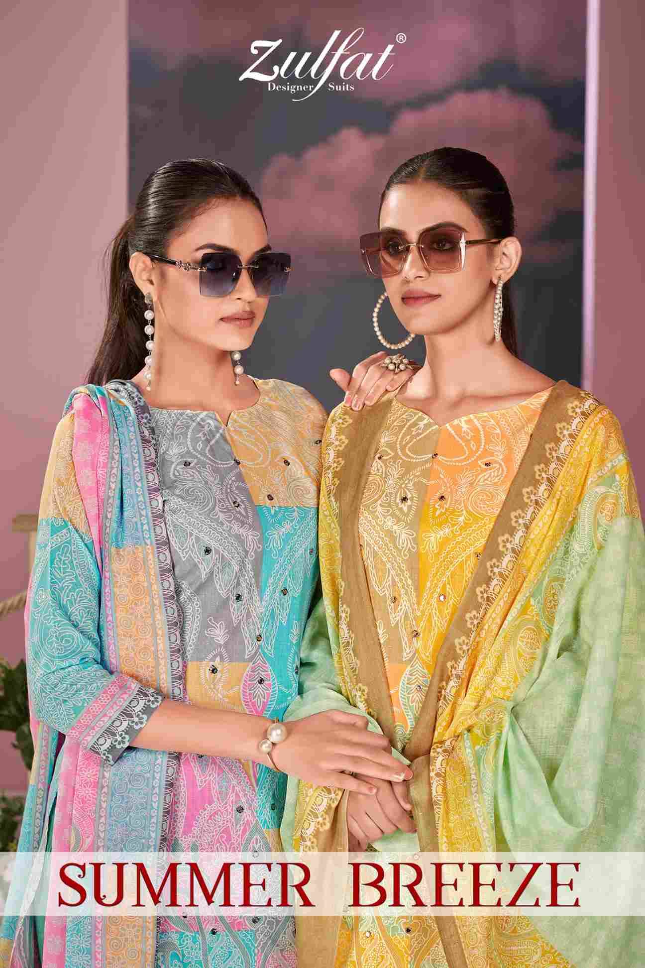 Summer Breeze By Zulfat 630-001 To 630-006 Series Beautiful Festive Suits Stylish Fancy Colorful Casual Wear & Ethnic Wear Pure Cotton Print Dresses At Wholesale Price