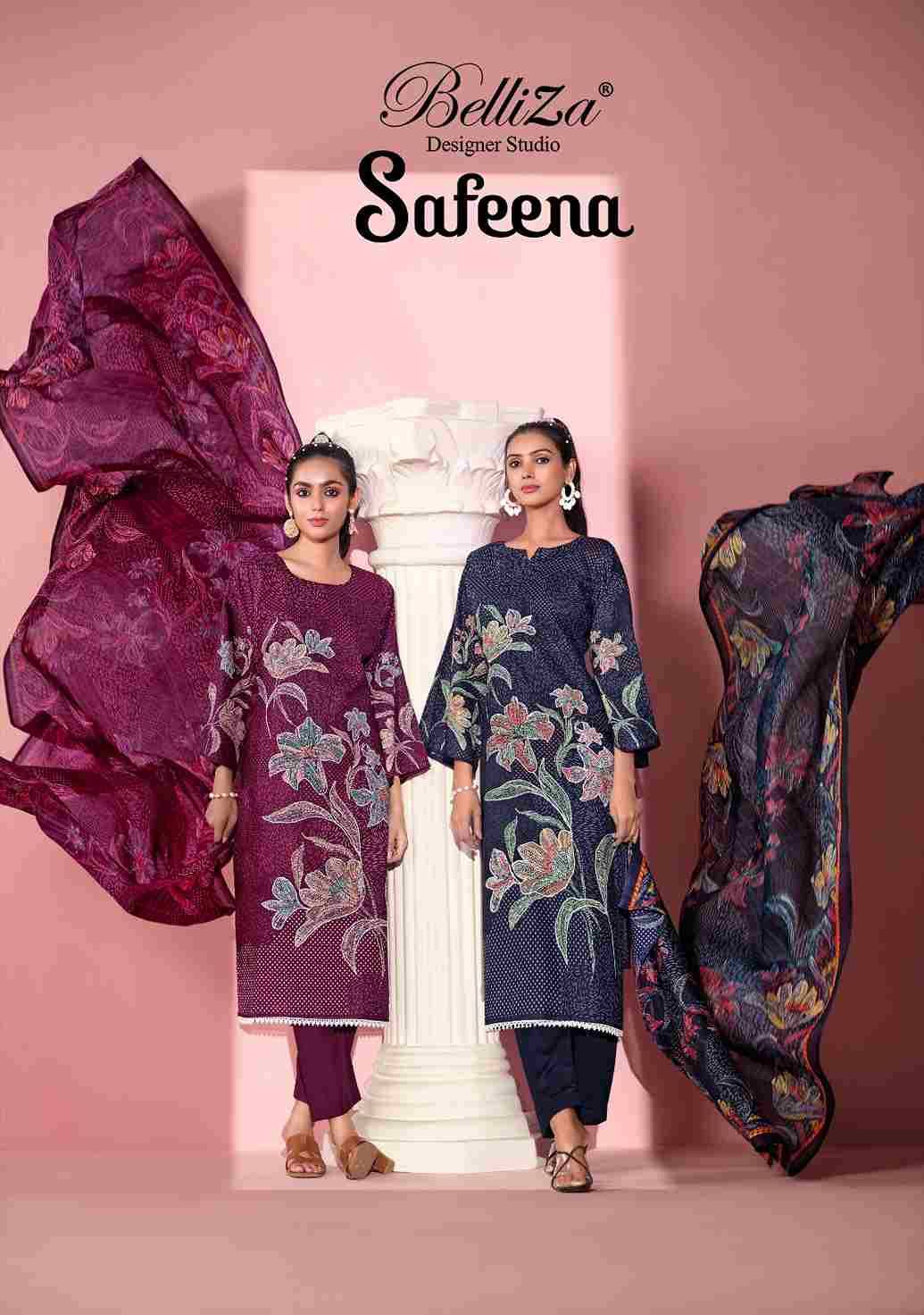 Safeena By Belliza 803-001 To 803-006 Series Beautiful Stylish Festive Suits Fancy Colorful Casual Wear & Ethnic Wear & Ready To Wear Pure Cotton Digital Print Dresses At Wholesale Price