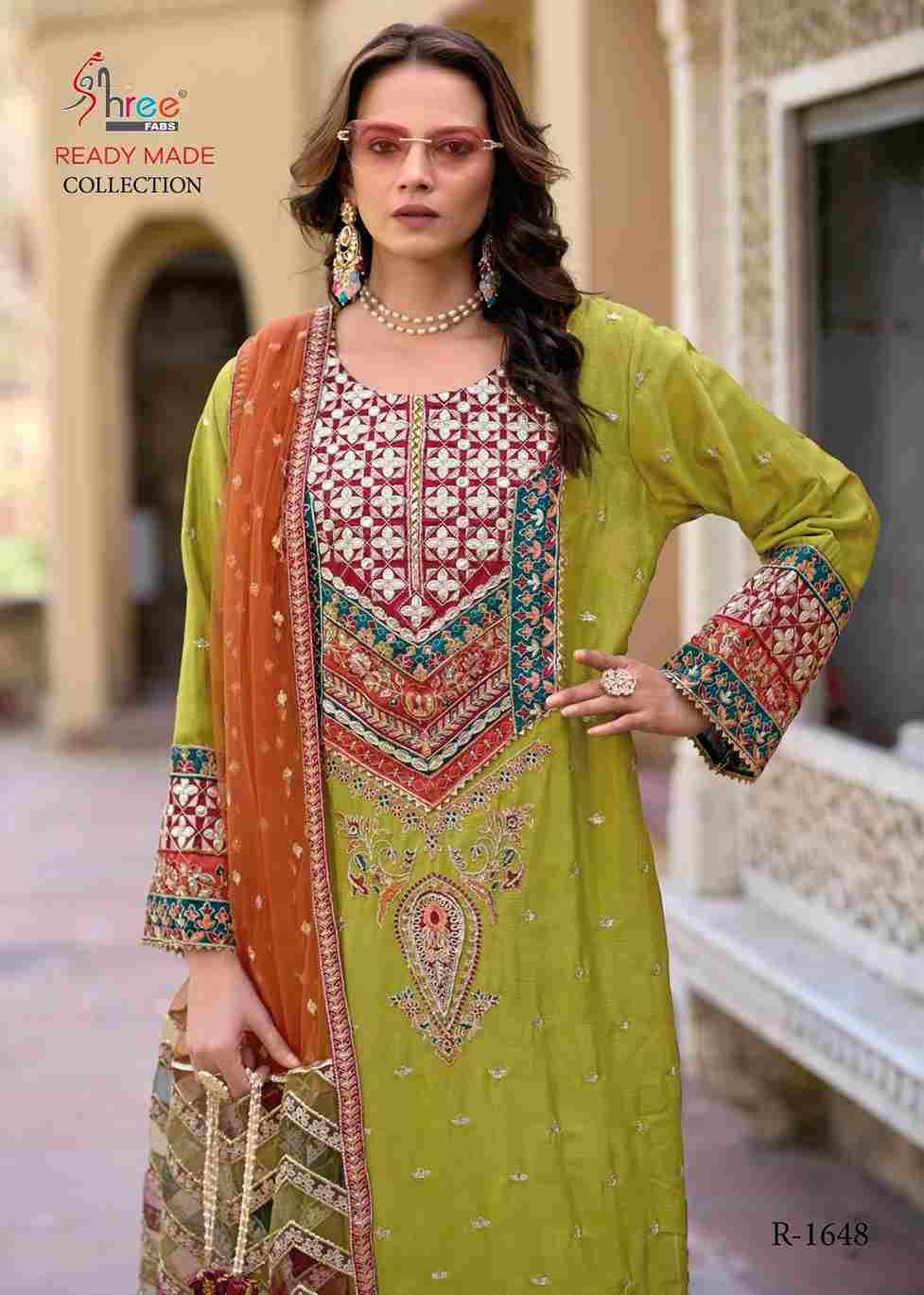 Shree Fabs Hit Design R-1648 Colours By Shree Fabs R-1648-A To R-1648-D Series Designer Pakistani Suits Collection Beautiful Stylish Fancy Colorful Party Wear & Occasional Wear Chinnon Kurtis With Bottom At Wholesale Price