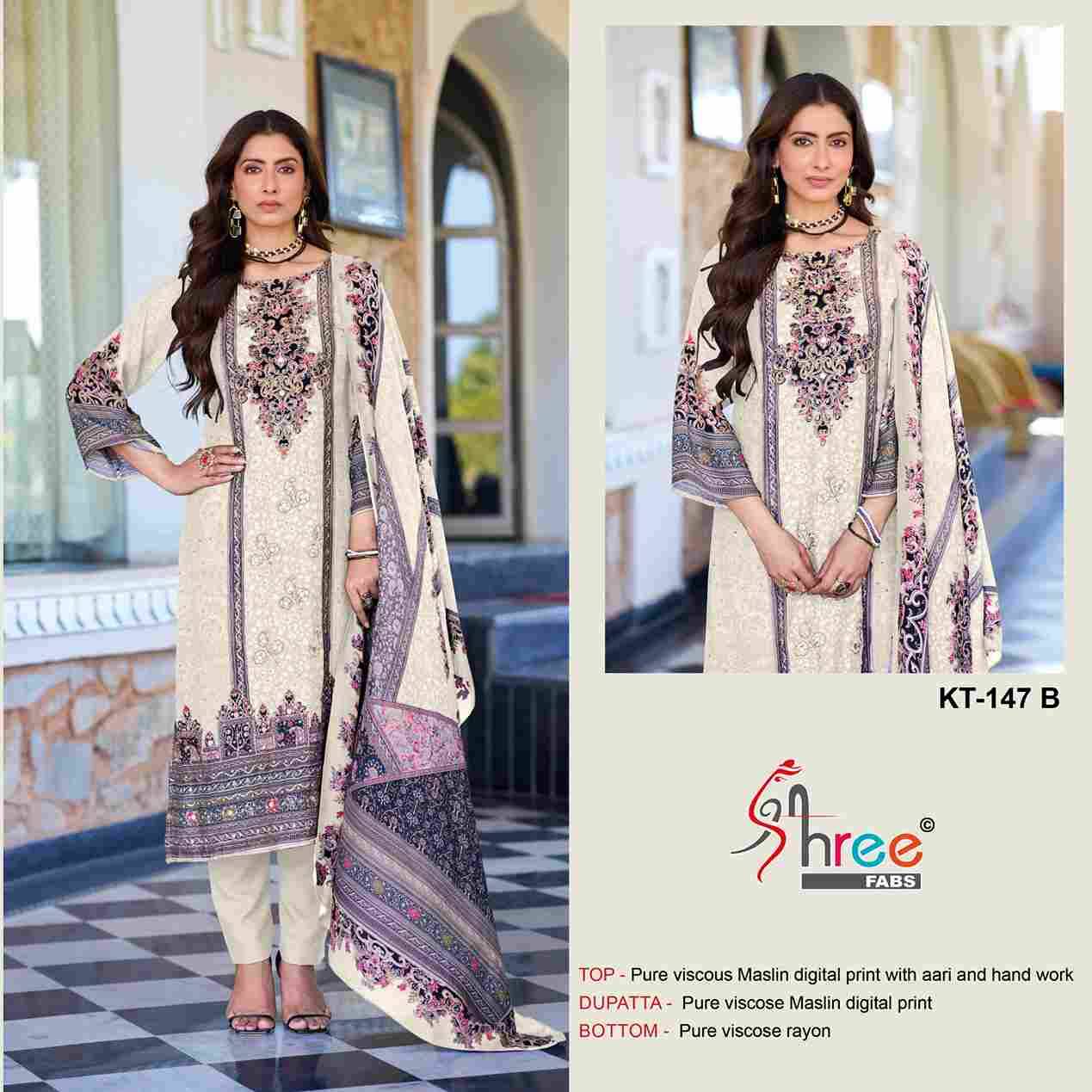 Shree Fabs Hit Design KT-147 Colours By Shree Fabs KT-147-A To KT-147-B Series Designer Pakistani Suits Beautiful Fancy Stylish Colorful Party Wear & Occasional Wear Pure Viscose Muslin Embroidery Dresses At Wholesale Price