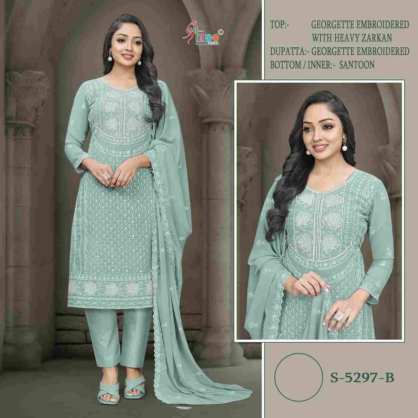 Shree Fabs Hit Design S-5297 Colours By Shree Fabs S-5297-A To S-5297-D Series Beautiful Stylish Pakistani Suits Fancy Colorful Casual Wear & Ethnic Wear & Ready To Wear Heavy Georgette Embroidery Dresses At Wholesale Price