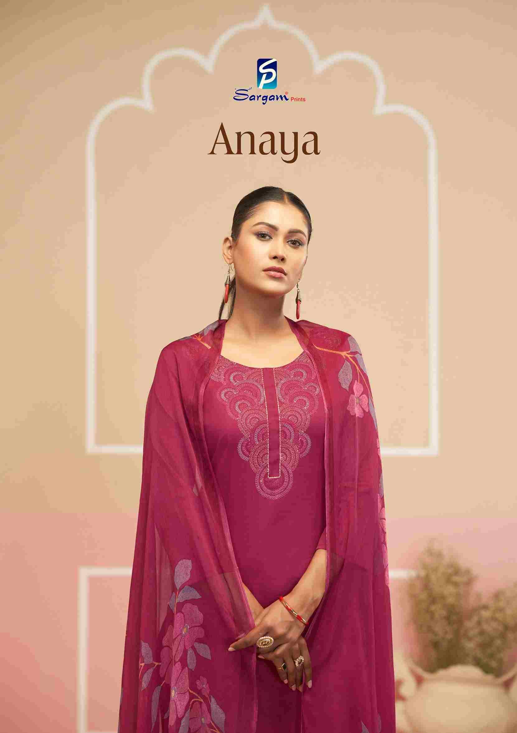 Anaya By Sargam Prints 2655-A To 2655-D Series Beautiful Festive Suits Stylish Fancy Colorful Casual Wear & Ethnic Wear Pure Jam Dresses At Wholesale Price