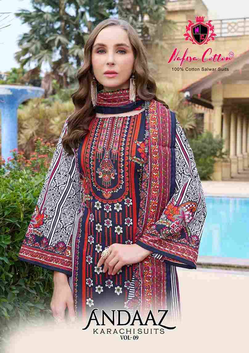 Andaaz Vol-9 By Nafisa Cotton 9001 To 9006 Series Beautiful Festive Suits Stylish Fancy Colorful Casual Wear & Ethnic Wear Soft Cotton Digital Print Dresses At Wholesale Price