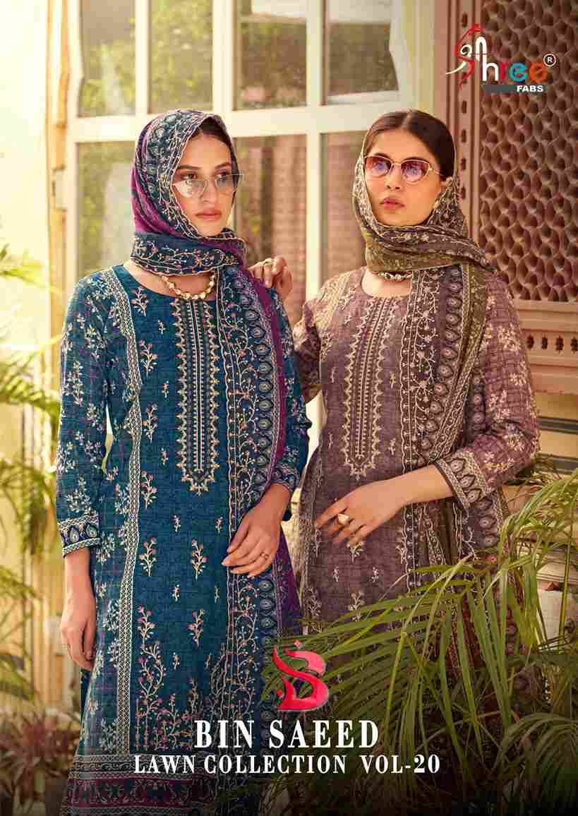 Bin Saeed Lawn Collection Vol-20 By Shree Fabs 2001 To 2006 Series Beautiful Pakistani Suits Colorful Stylish Fancy Casual Wear & Ethnic Wear Pure Cotton With Embroidered Dresses At Wholesale Price