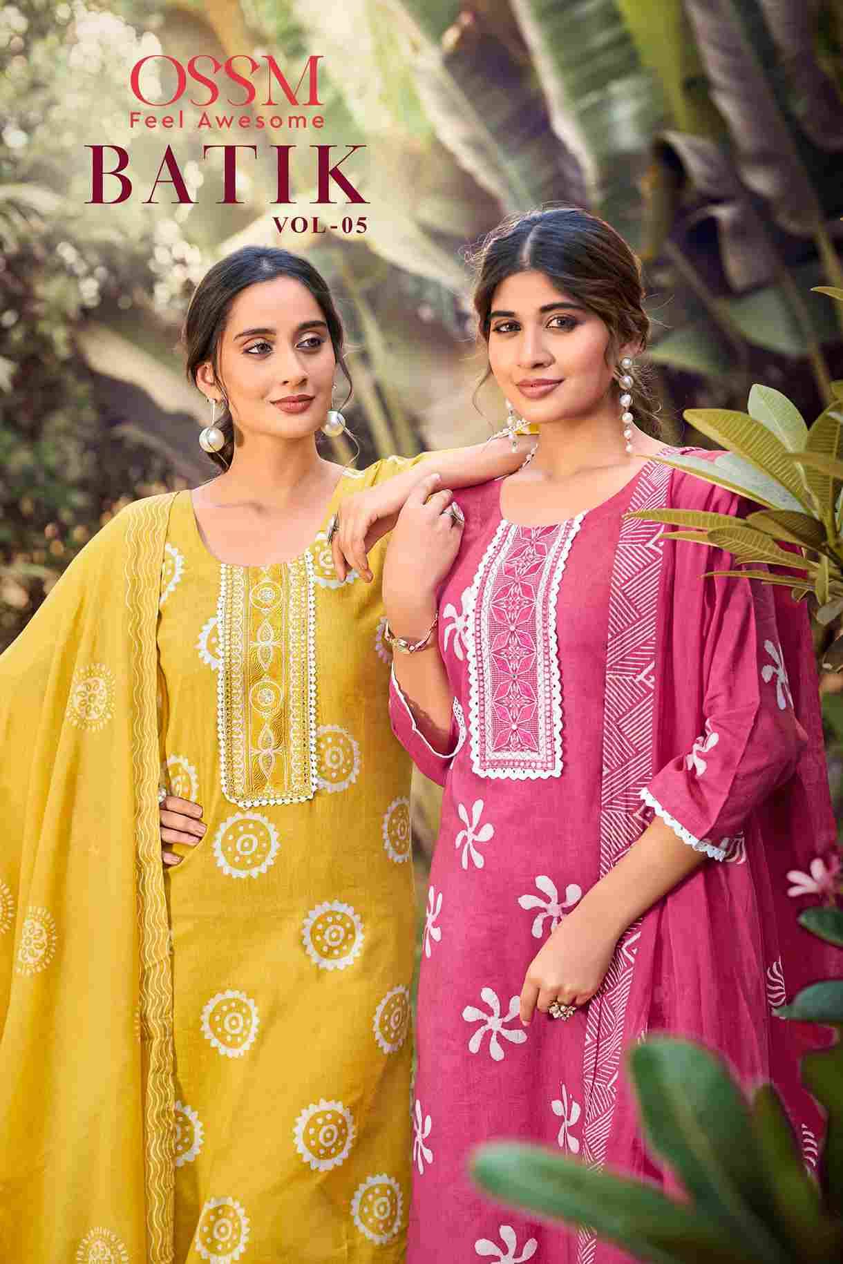 Batik Vol-5 By Ossm 1001 To 1006 Series Beautiful Stylish Festive Suits Fancy Colorful Casual Wear & Ethnic Wear & Ready To Wear Pure Cotton Dresses At Wholesale Price