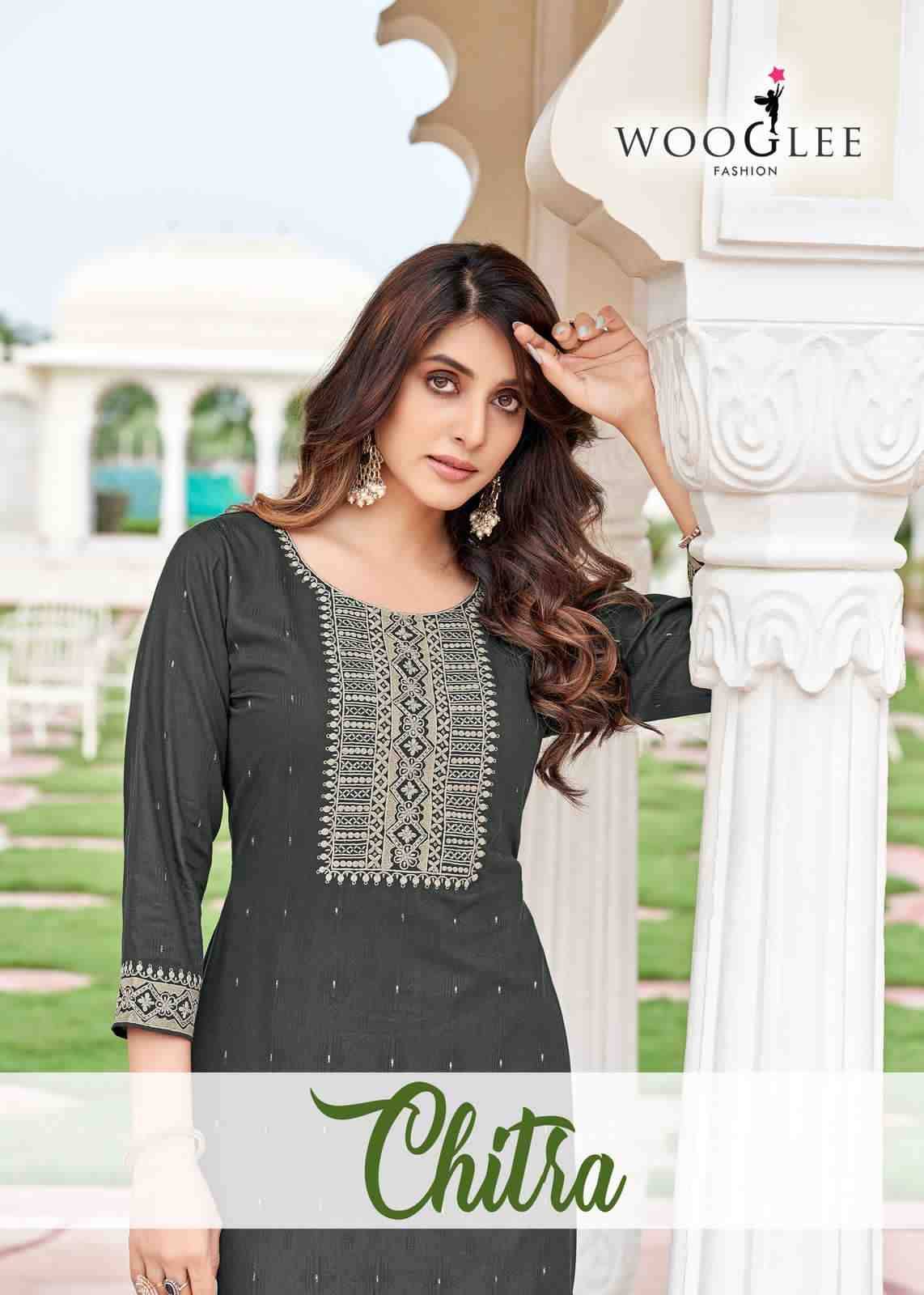 Chitra By Wooglee 2001 To 2004 Series Designer Collection Beautiful Stylish Fancy Colorful Party Wear & Occasional Wear Rayon Jacquard Kurtis At Wholesale Price
