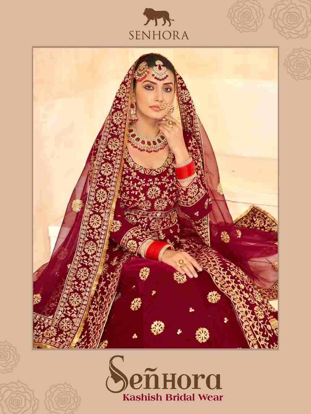 Kashish Bridal By Senhora Dresses 3091-A To 3091-D Series Designer Beautiful Collection Occasional Wear & Party Wear Velvet Lehengas At Wholesale Price