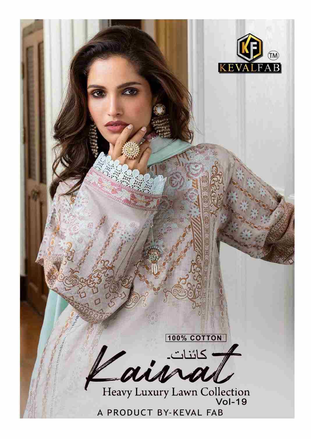 Kainat Vol-19 By Keval Fab 19001 To 19006 Series Beautiful Suits Colorful Stylish Fancy Casual Wear & Ethnic Wear Pure Lawn Cotton Dresses At Wholesale Price