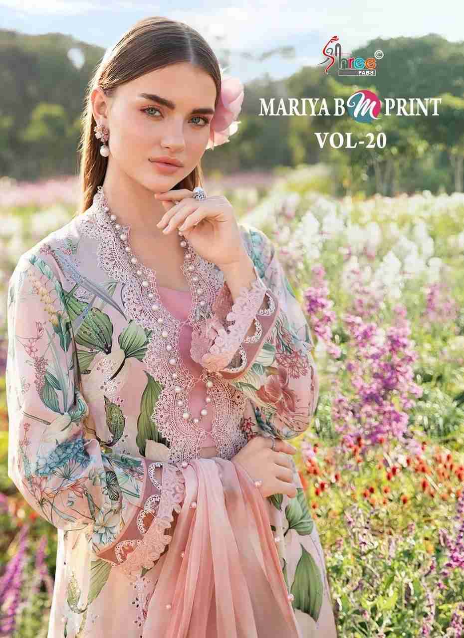 MARIYA B MPRINT VOL-20 BY SHREE FABS 3827 TO 3834 SERIES BEAUTIFUL ...