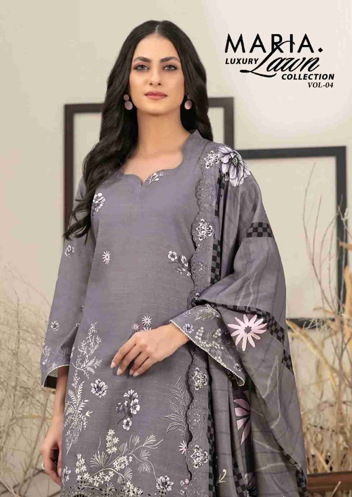 Maria.B. Luxury Lawn Collection Vol-4 By Miss World Choice 4001 To 4006 Series Beautiful Festive Suits Colorful Stylish Fancy Casual Wear & Ethnic Wear Pure Lawn Cotton Dresses At Wholesale Price