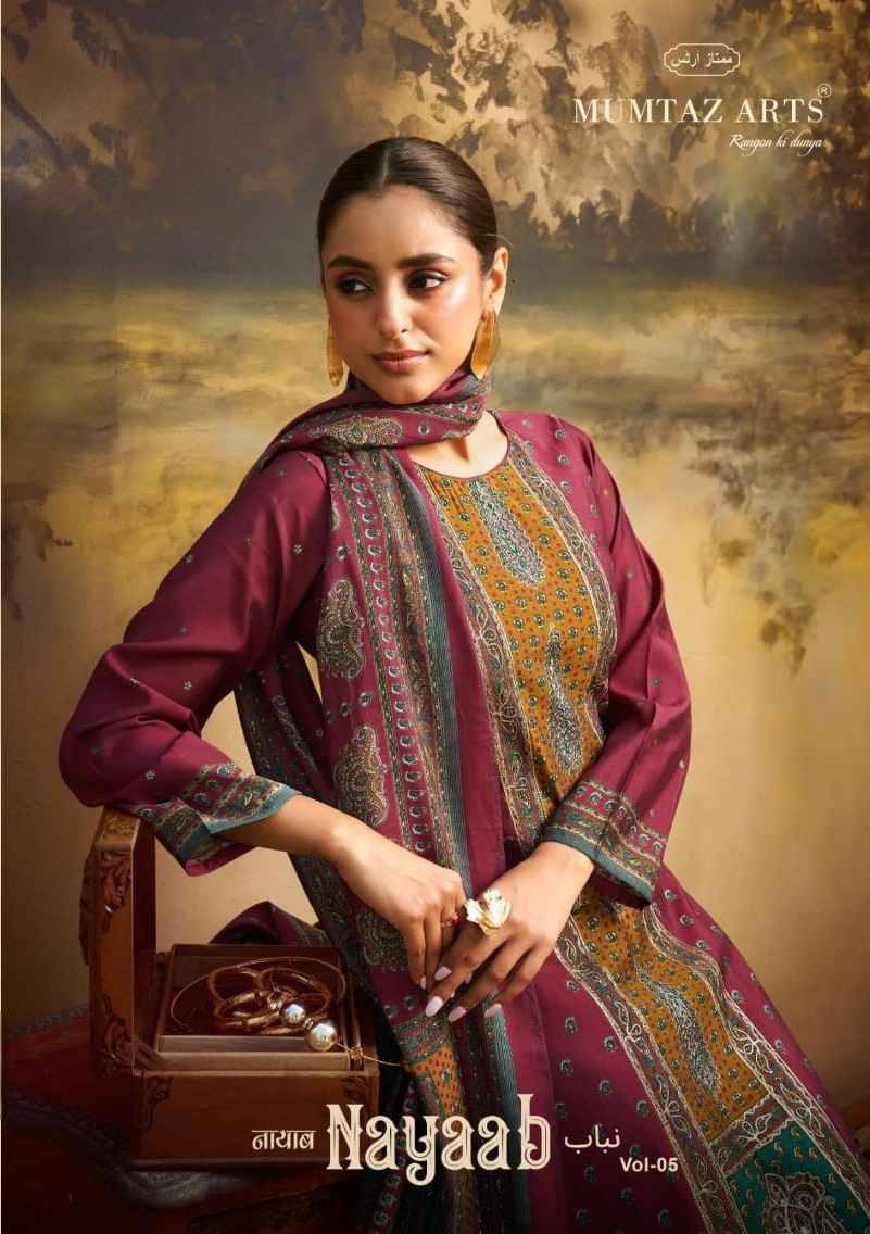 Nayaab Vol-5 By Mumtaz Arts 3801 To 3804 Series Beautiful Festive Suits Colorful Stylish Fancy Casual Wear & Ethnic Wear Pure Viscose Muslin Print Dresses At Wholesale Price