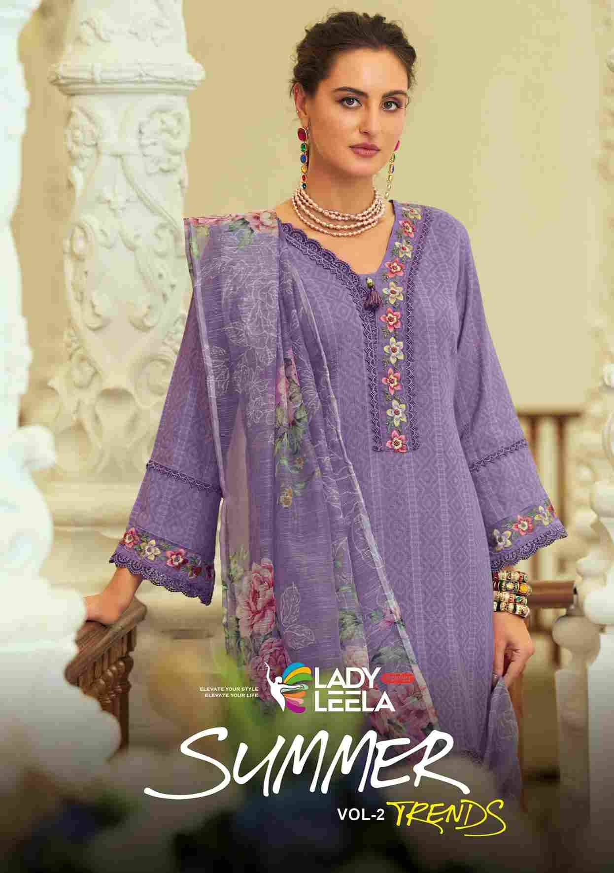 Summer Trends Vol-2 By Lady Leela 31081 To 31086 Series Beautiful Festive Suits Colorful Stylish Fancy Casual Wear & Ethnic Wear Pure Cotton With Work Dresses At Wholesale Price