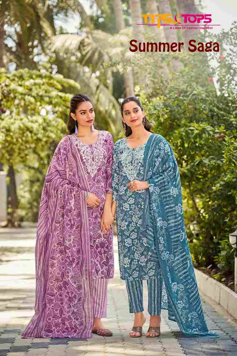 Summer Saga By Tips And Tops 1001 To 1006 Series Designer Festive Suits Beautiful Stylish Fancy Colorful Party Wear & Occasional Wear Pure Cotton Dresses At Wholesale Price