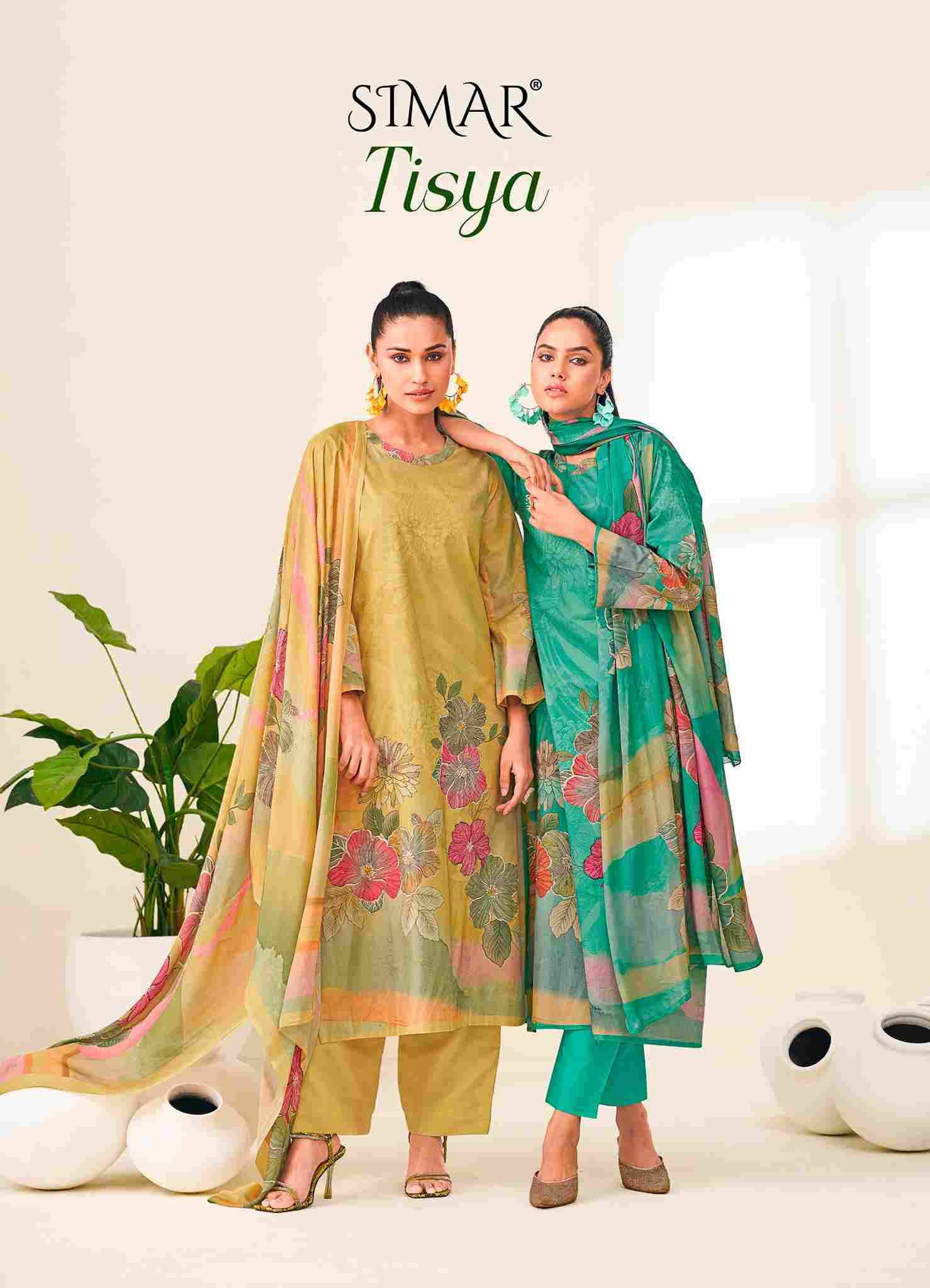 Tisya By Simar 2012-A To 2012-D Series Designer Festive Suits Beautiful Stylish Fancy Colorful Party Wear & Occasional Wear Pure Lawn Cotton Dresses At Wholesale Price