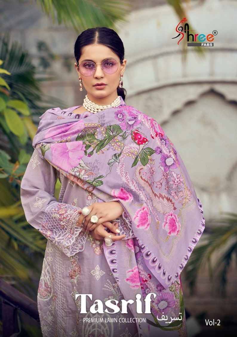 Tasrif Premium Lawn Collection Vol-2 By Shree Fabs 101 To 106 Series Designer Pakistani Suits Collection Beautiful Stylish Fancy Colorful Party Wear & Ethnic Wear Pure Viscose With Pure Cotton With Embroidery Dresses At Wholesale Price