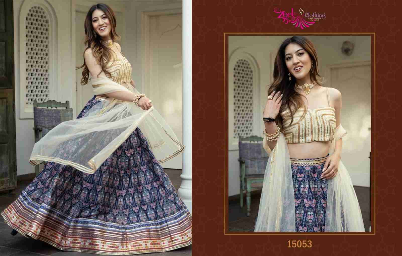 Vol-23 By Zeel Clothing 15052 To 15056 Series Indian Traditional Wear Bridal Collection Beautiful Stylish Fancy Colorful Party Wear & Occasional Wear Organza/Art Silk/Net Lehengas At Wholesale Price