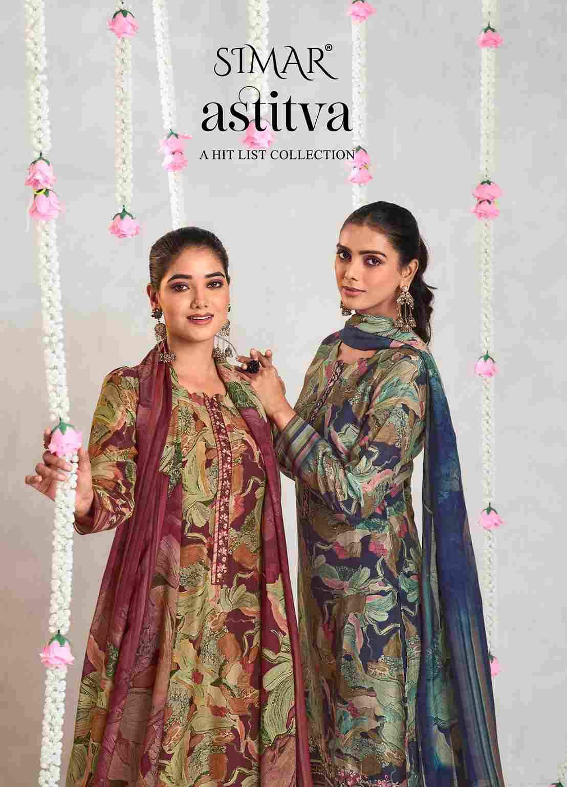 Astitva By Simar 8032-A To 8032-D Series Designer Festive Suits Beautiful Stylish Fancy Colorful Party Wear & Occasional Wear Jam Satin Print Dresses At Wholesale Price