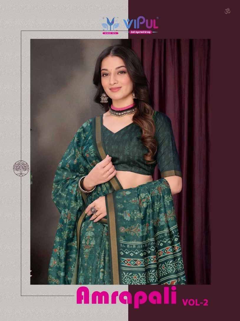Amrapali Vol-2 By Vipul Fashion 88578 To 88583 Series Indian Traditional Wear Collection Beautiful Stylish Fancy Colorful Party Wear & Occasional Wear Cotton Sarees At Wholesale Price