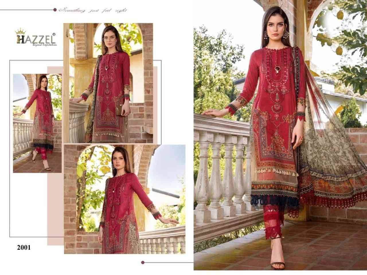 Hazzel Hit Design 2001 By Hazzel Beautiful Pakistani Suits Stylish Fancy Colorful Party Wear & Occasional Wear Pure Cotton Embroidery Dresses At Wholesale Price