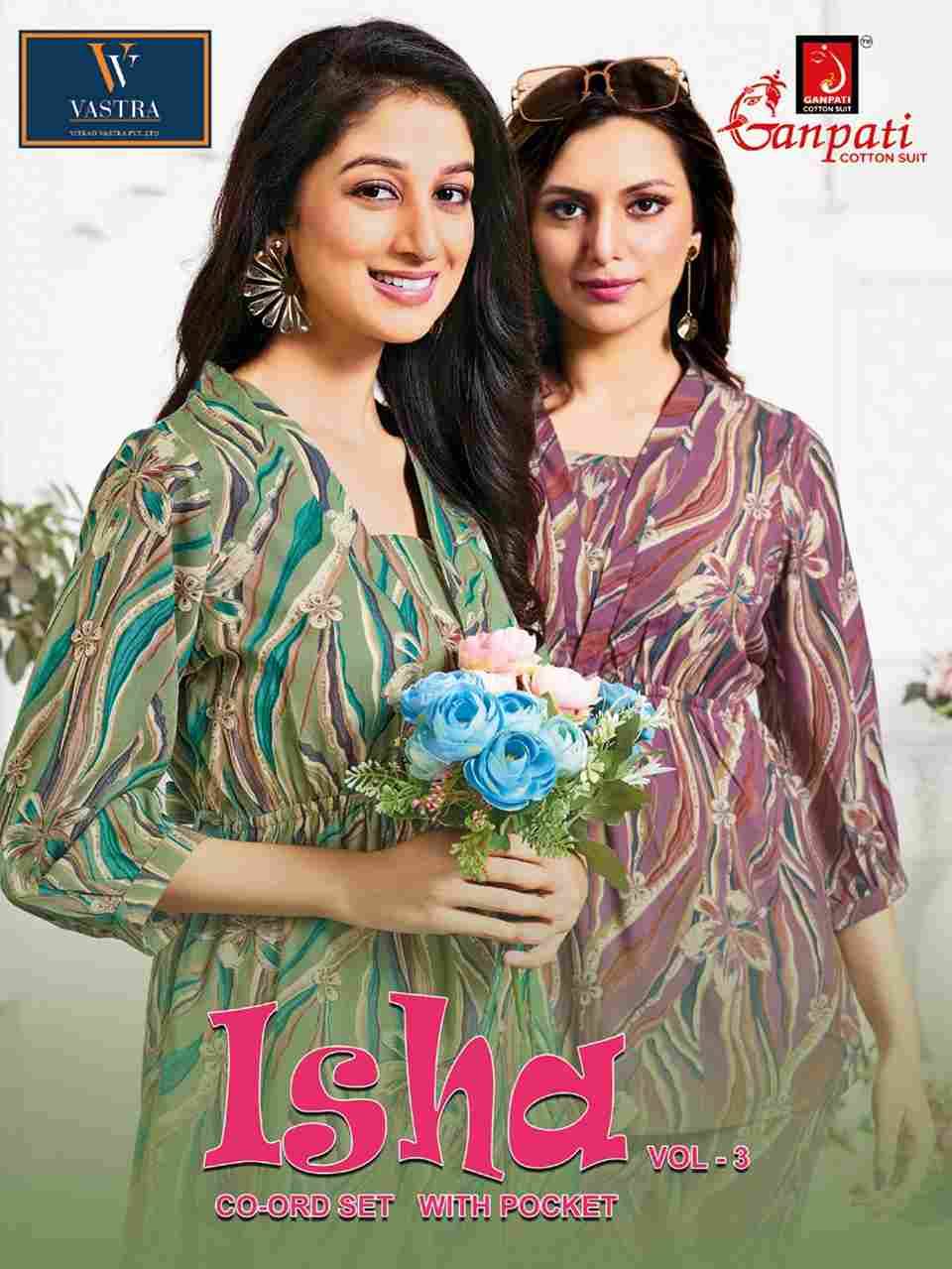 Isha Vol-3 By Ganpati Cotton Suit 220 To 231 Series Designer Stylish Fancy Colorful Beautiful Party Wear & Ethnic Wear Collection Rayon Co-Ord At Wholesale Price