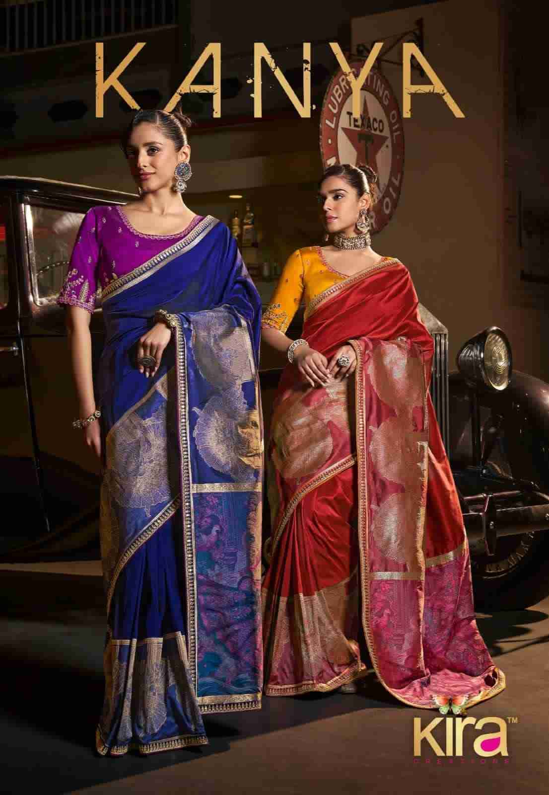 Kanya By Kira 7301 To 7305 Series Indian Traditional Wear Collection Beautiful Stylish Fancy Colorful Party Wear & Occasional Wear Pure Silk Sarees At Wholesale Price