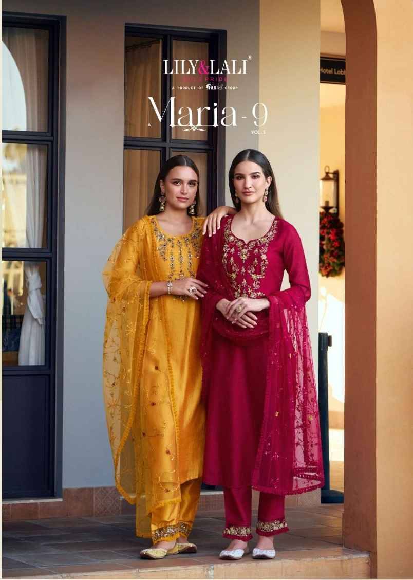 Maria-9 Vol-5 By Lily And Lali 24501 To 24506 Series Beautiful Winter Collection Suits Stylish Fancy Colorful Casual Wear & Ethnic Wear Vichitra Silk With Embroidery Dresses At Wholesale Price