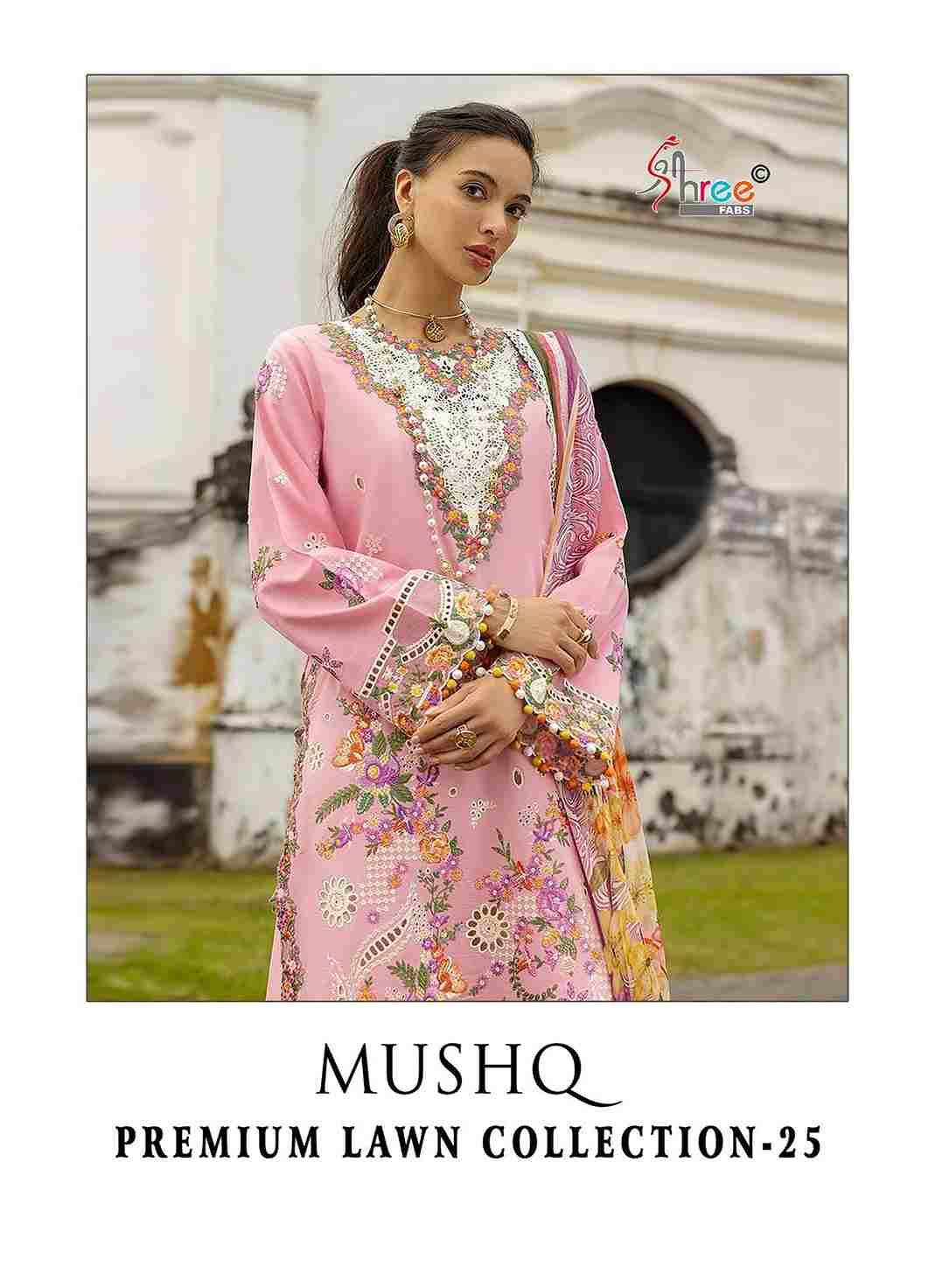 Mushq Premium Lawn Collection-25 By Shree Fabs 3926 To 3930 Series Beautiful Pakistani Suits Colorful Stylish Fancy Casual Wear & Ethnic Wear Pure Cotton With Embroidered Dresses At Wholesale Price