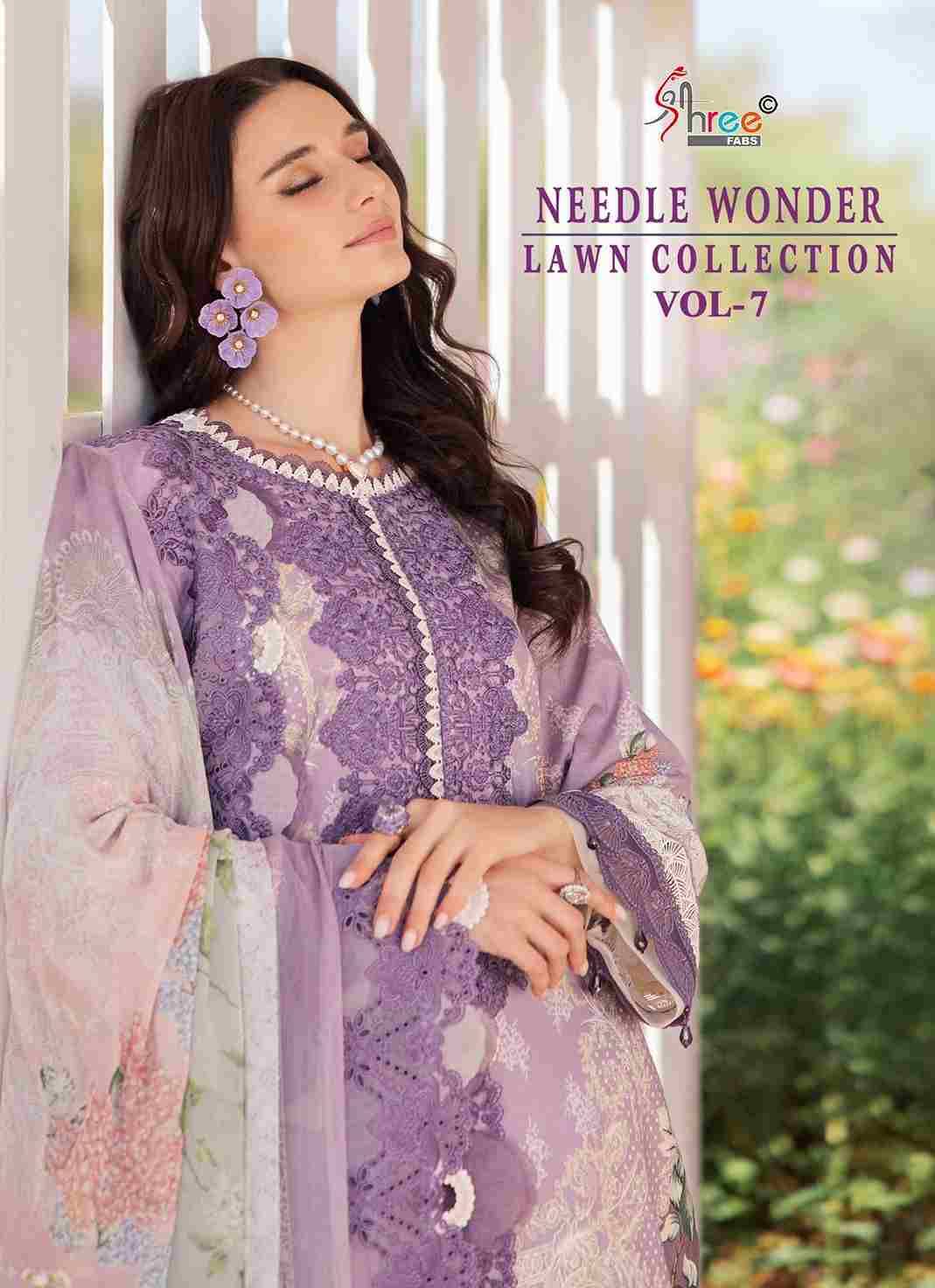 Needle Wonder Lawn Collection Vol-7 By Shree Fabs 3904 To 3910 Series Designer Pakistani Suits Beautiful Fancy Stylish Colorful Party Wear & Occasional Wear Pure Cotton With Embroidery Dresses At Wholesale Price