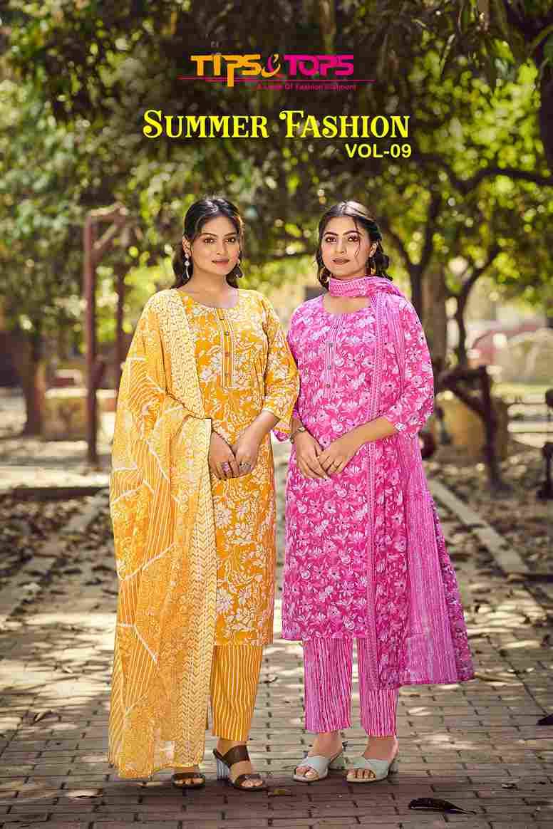 Summer Fashion Vol-9 By Tips And Tops 1001 To 1006 Series Designer Festive Suits Beautiful Fancy Colorful Stylish Party Wear & Occasional Wear Cotton Print Dresses At Wholesale Price