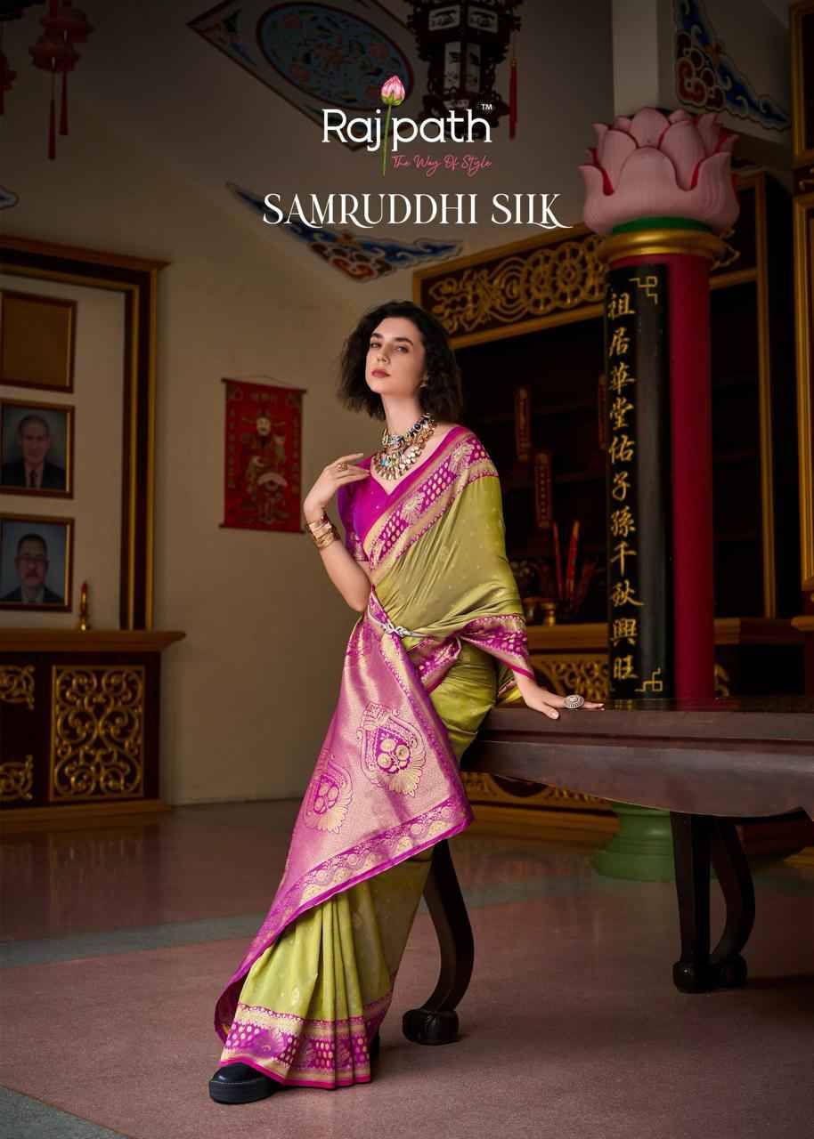 Samruddhi Silk By Rajpath 830001 To 830008 Series Indian Traditional Wear Collection Beautiful Stylish Fancy Colorful Party Wear & Occasional Wear Banarasi Silk Sarees At Wholesale Price